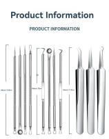 Kit De 11 Piezas De Herramientas Para El Cuidado De La Piel Eliminador De Acné Y Puntos Negros Agujas Para Pelos Encarnados Limpieza Profunda Del Piel - details 16
