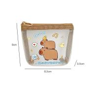 Monedero De Malla Con Dibujos De Capybara Conejo Y Panda De Anime Moda Bolsa Pequeña Para Lápices Y Tarjetas Para Estudiantes Y Mujeres - details 1