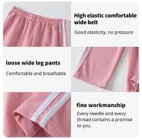 Pantalones Rosas Para Niñas Verano Cómodos Y Versátiles Pierna Ancha Talla Media Cierre Elástico Estilo Diario Ropa Infantil - details 4