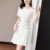 ZANZEA Vestido Elegante Para Mujer Oficina Estilo Coreano Vintage Manga Corta Cintura Ajustada Vestido Mini Verano A-Line Para Fiesta - details 4