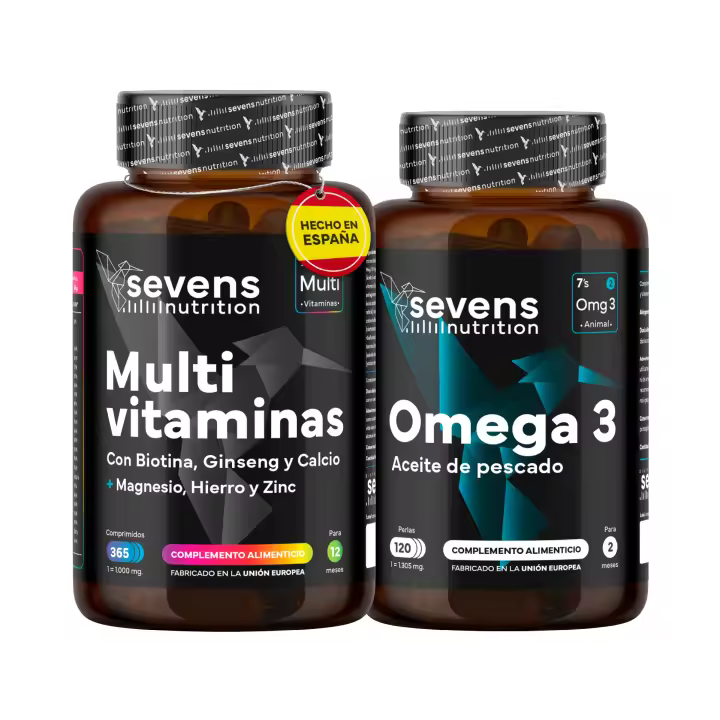 Pack Multivitaminas 365 cáps + Omega 3 de Pescado 2000mg - Energía y Protección Cardiovascular - 1
