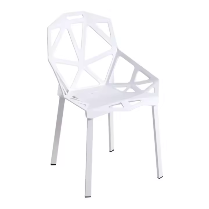 ORION91 Silla ELECTRA Color Blanco Acero y Polipropileno 54x59x80cm Comedor Oficina Salón Teletrabajo Cocina - SpazioLuzio - 1