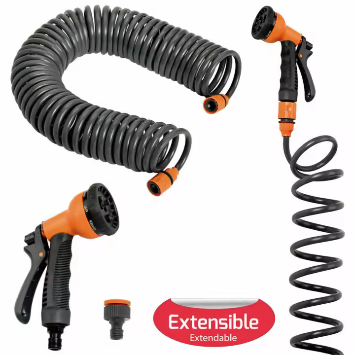 Manguera Riego Jardin Autoenroscable Con Set Riego 15 Metros - 1