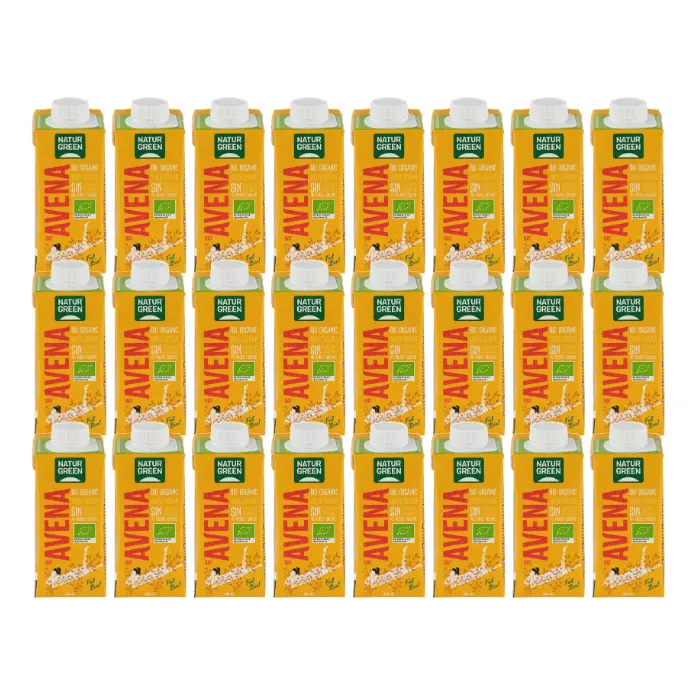 Pack 24x Bebida de Avena Ecológica Sin Azúcares Añadidos 200 ml NaturGreen - 1