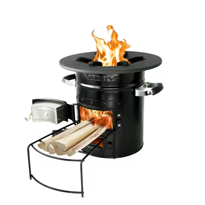 AREBOS Horno Rocket incl. Sartén grill Barbacoa Estufa Rocket Estufa de camping - 1