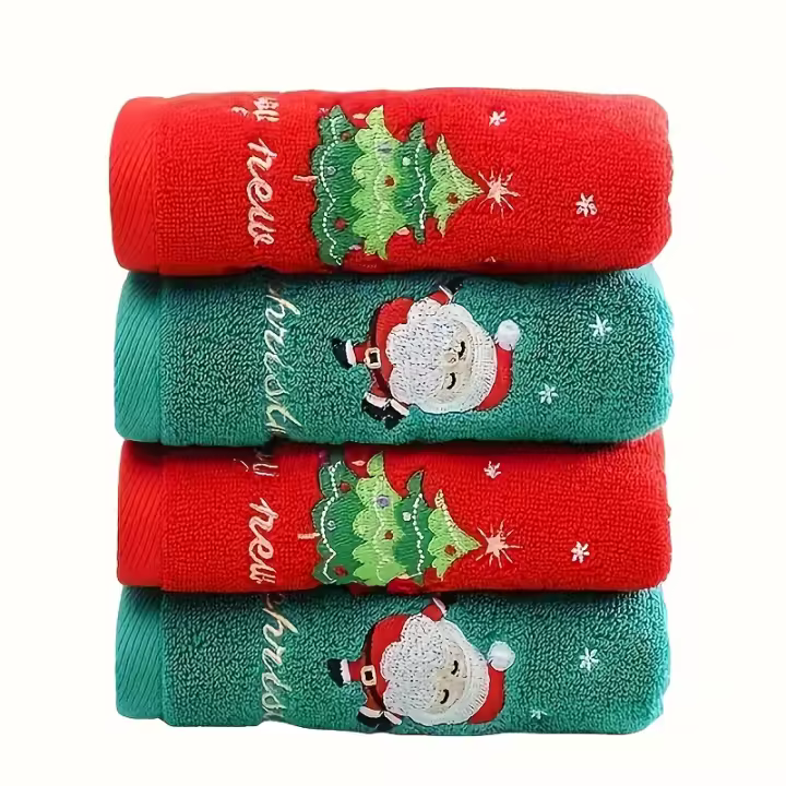 Juego de 6 toallas de Navidad | Toallas de mano de baño festivas de algodón 100% | Absorbente súper suave moderno | Toallas oblongas lavables a máquina | Holiday Decor Essentials - 1