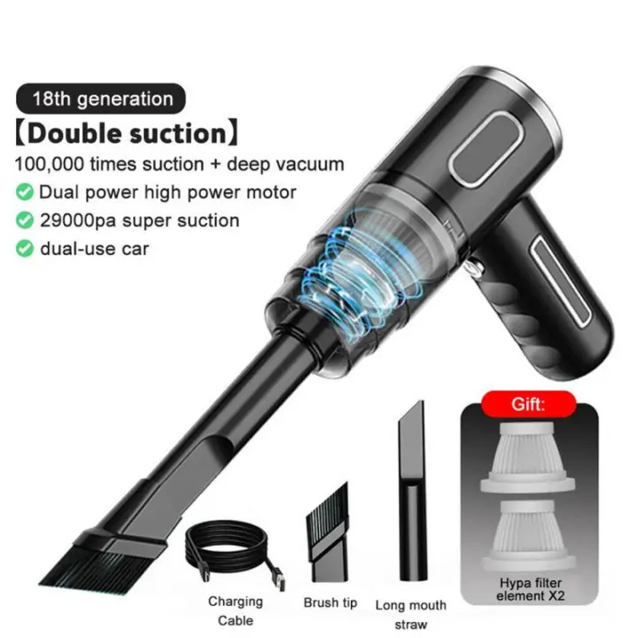 Aspiradora inalámbrica de Mano para Coche, aspirador de succión Potto de 29000Pa, receptor de Polvo, aspirador de aire para el hogar - 1