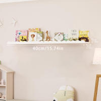Estante Flotante De Madera Blanca Con Ondas Para Dormitorio Organizador De Juguetes Y Libros Decoración De Pared Para Niño Y Adulto Estilo Moderno Montado En La Pared - details 1