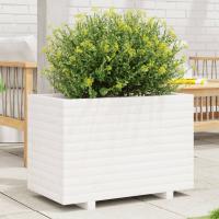 vidaXL Jardinera madera maciza de pino blanco 70x40x49,5 cm - details 1
