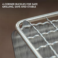 Barbacoa Portátil Plegable De Acero Inoxidable Para Camping Multifuncional Con Soporte Para Madera Y Red De Alimentos Para 2-3 Personas - details 6