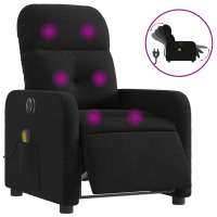 vidaXL Sillón reclinable de masaje eléctrico tela Gris claro, Gris oscuro, Negro Sillon Dormitorio Sillon Comodos Silla Relax Sillón Sofá - details 8