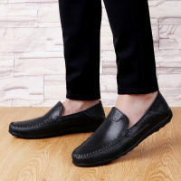 Zapatos De Cuero Genuino Para Hombre Casual Lujo Mocasines Suaves Transpirables Botines Slip on Barco Talla Grande 37-47 - details 13