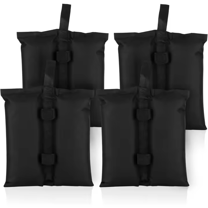 Conjunto de SACOS de Arena Pavilion de 4 piezas, utilizado para el Sacar de Arena del Pabellón, Peso del Pabellón, pabellón plegable, tienda de Jardín, impermeable (Negro) - 1