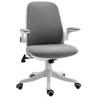 Vinsetto Silla Giratoria de Oficina Silla de Escritorio Basculante Altura Ajustable con Reposabrazos Elevable Carga 120 kg para Despacho Dormitorio 62,5x60x94-104 cm Gris - details 0