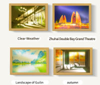 Pintura Iluminada Moderna Y Minimalista Para Dormitorio Luz Nocturna Creativa Tres Colores Ajustables Decoración De Mesa Alumbrado - details 17