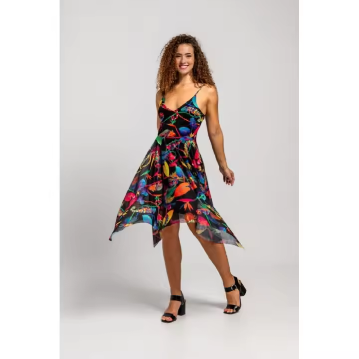 Vestido midi asimétrico - Camaleónica Lolina Talla S - 1