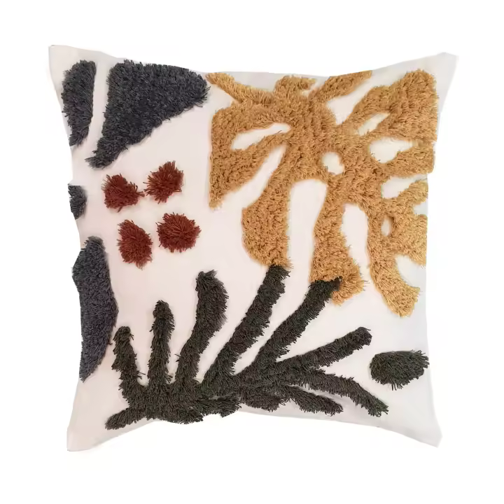 Cojín Hojas Felpa 45x45 cm - 1