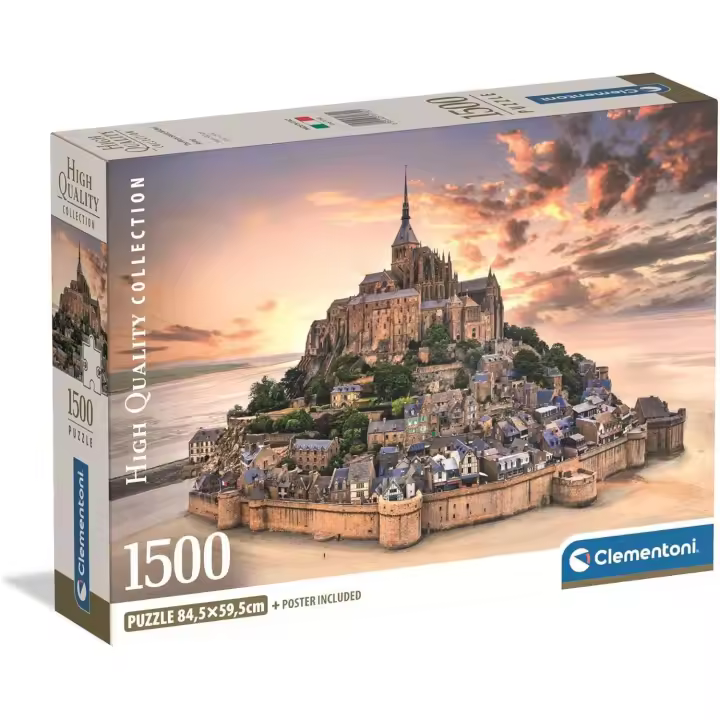 Clementoni - Puzzle Adulto 1500 Piezas Collection The Mont Saint Clementoni - Puzzle Adulto Michel Rising Compact Box (31730) - 1