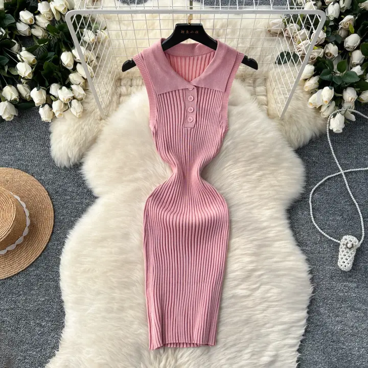 Vestido Mini De Verano Para Mujer Elegante Y Slim De Encaje Sin Mangas Ajustado Casual Para Fiestas Y Salidas - 1