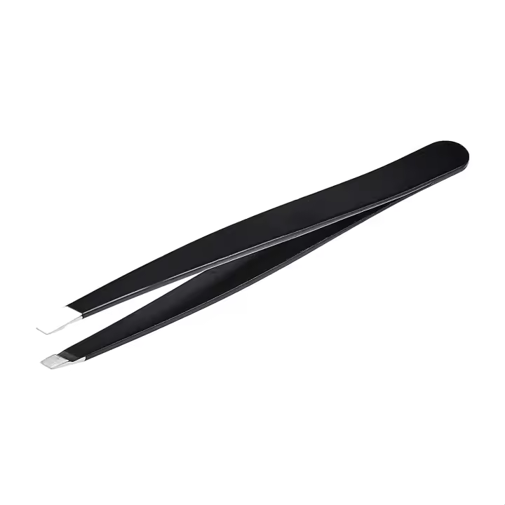 Pinzas de Punta oblicua, profesionales, de Maple inoxidable, para eliminar Pelo de forma efectiva, ideal para Regímenes de Belleza Diarios, Con Funda de viaje, Negro - 1