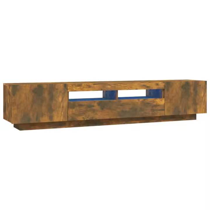 vidaXL Set muebles TV con LED 2 piezas madera contrachapada, Mueble de Salon, Mueble TV, Mueble TV salon, Mesa de TV, Mueble tele - 1