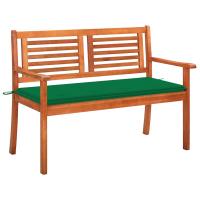 vidaXL Banco de jardín 2 plazas madera maciza eucalipto y cojín 120 cm en color Negro/Antracita/Estampados cuadros grises y más | acolchados duraderos para sofás de jardín terraza exterior - details 3