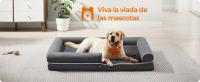 Feandrea Cama Ortopédica para Perros, Sofá, Cama para Mascotas, Acolchado Suave, Bordes Elevados, Funda Extraíble y Lavable, 135 x 107 x 25 cm, Antideslizante, Gris Osucro/Gris Claro - details 0