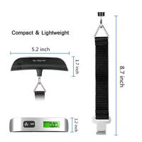 Báscula Digital Portátil De Mano 50kg 110lb Con Pantalla LCD Para Equipaje Y Viajes Escala De Pesaje Electrónica Mini - details 11