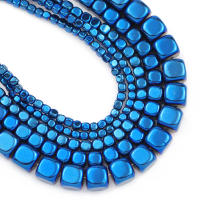 Cuentas De Hierro Natural En Forma De Cubo Y Cuadrado 2/3/4/6MM Colores Azul Y Oro Marrón Para Creación De Joyería Pulseras Y Collares DIY - details 15
