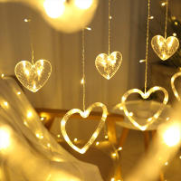 Guirnalda De Luces LED En Forma De Corazón Para Cortina 3.5M 220V/110V Decoración Para Fiesta De San Valentín Dormitorio Navidad Boda - details 2