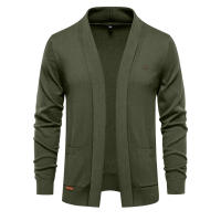 Suéter cárdigan informal de otoño para hombre, suéter tejido de negocios de alta calidad, Tops de Color sólido para hombre - details 14
