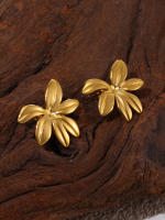 Pendientes de Maple inoxidable de la Flor del Pivot priionero para las mujeres de Oro de Plata con inclusiones de color Multi Zircon Pendientes de las mujeres Cute Girls Ear Cuff - details 15