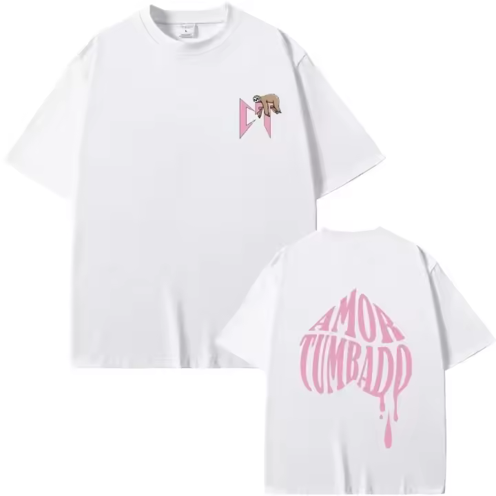 Camiseta Hip Hop Oversize Para Hombre Y Mujer Con Estampado De Sloth En Rosa Pink De Natanael Cano Moda Casual Transversal - 1