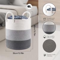 Cesto Ropa Sucia Trenzado de Algodón,40 L Cesto Colada con Asa,para Guardar Ropa Mantas Sucia Juguete para Lavadero Habitación Dormitorio - details 4