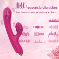 Vibrador De Conejo Para Mujeres Estimulador De Clítoris De Silicona G-Spot Potente 2 En 1 Dildo Juguetes Sexuales Para Masturbación Femenina Adultos - details 6