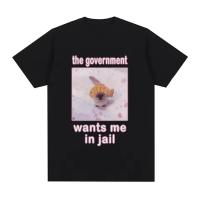 Camiseta De Algodón Para Hombre Con Estampado De Gato Y Meme De Gobierno Queriendo Ir a La Cárcel Haikyuu Estilo Casual Sin Capucha Manga Corta Para Todas Las Estaciones - details 1