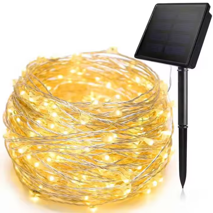 Luz Solar Exterior Impermeable Cadena De 50/100/200/300 LED Para Fiesta Navideña Decoración De Jardín Guirnalda De Hadas - 1