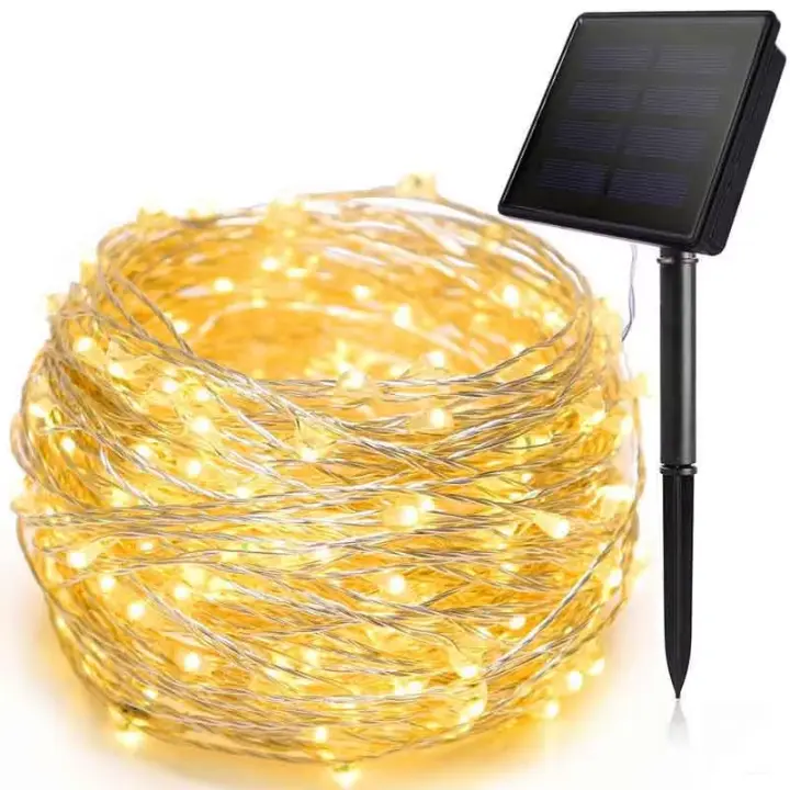 Luz Solar Exterior Impermeable Cadena De 50/100/200/300 LED Para Fiesta Navideña Decoración De Jardín Guirnalda De Hadas - 1