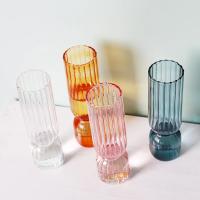 Vaso De Cristal Transparente Con Rayas Para Flores Y Planta Pot De Cultivo En Agua Decoración De Mesa Para Bodas Y Fiestas - details 3