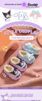 Zapatillas De Algodón Sanrio Kuromi Para Niños Estilo Moda Calientes Otoño Invierno Zapatos De Interior Para Niños Y Niñas Talla True - details 0