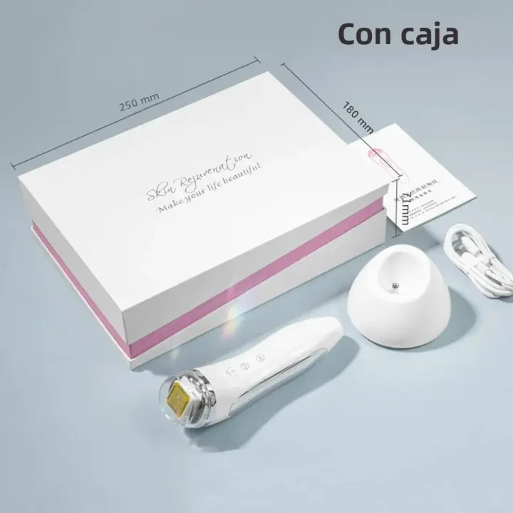 Dispositivo De Masaje Facial RF De Alta Frecuencia Máquina De Levantamiento Facial Eliminador De Arrugas Matriz Dot Skin Tightening Rejuvenecimiento De La Piel Batería Recargable Plástico - 1
