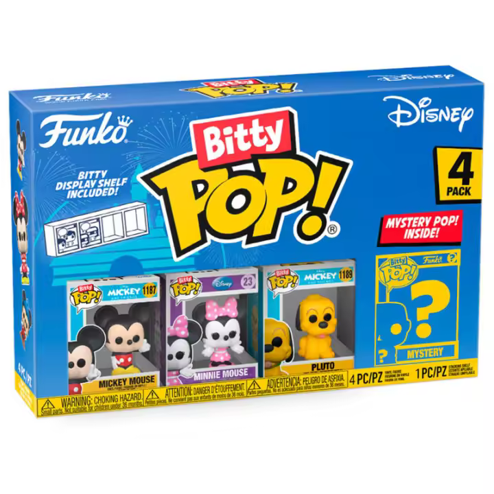 Blister 4 figuras Bitty POP Disney MickeyFigura  Coleccionable - Idea de Regalo- Mercancia Oficial - Juguetes para Niños y Adultos - Movies Fans - Muñeco para Coleccionistas y Exposición - 1