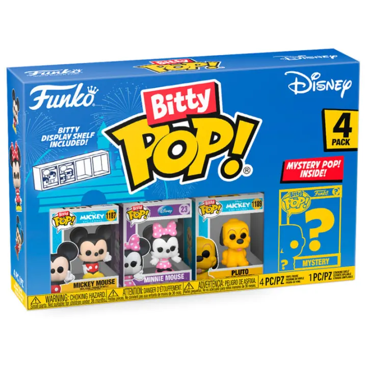 Blister 4 figuras Bitty POP Disney MickeyFigura  Coleccionable - Idea de Regalo- Mercancia Oficial - Juguetes para Niños y Adultos - Movies Fans - Muñeco para Coleccionistas y Exposición - 1