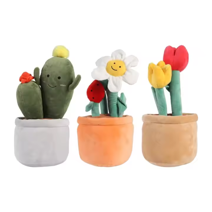 Almohada De Peluche Suave Y Divertida De Jardín Cactus Con Plantas Creativas De Algodón Y Relleno De Poliéster Regalo De Cumpleaños Ideal - 1