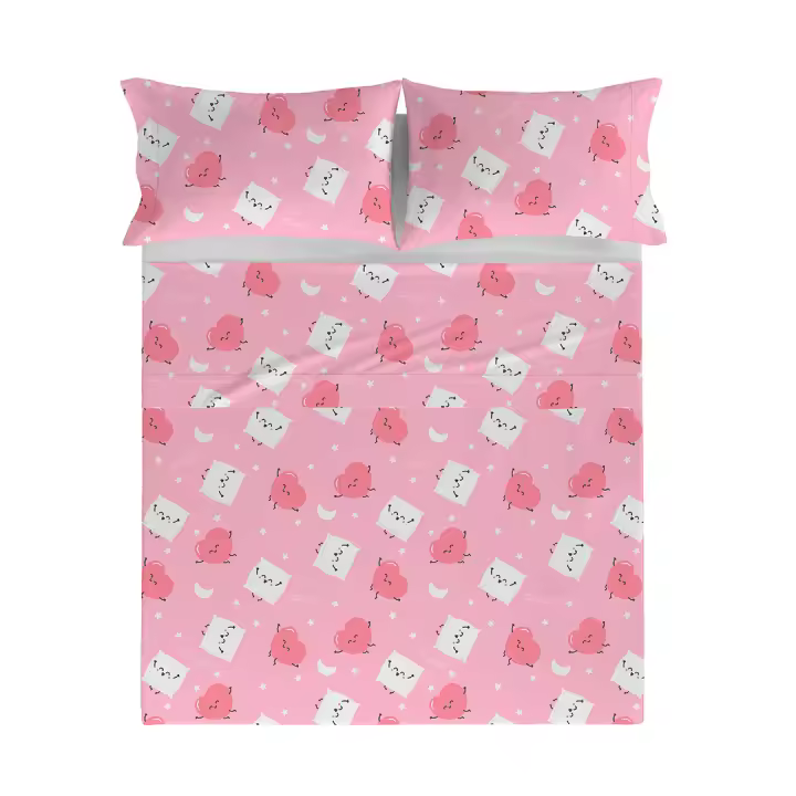 MR. WONDERFUL - Sábana encimera CORAZONES 100% algodón 144 hilos, ropa de cama.Disponible para cama de 90 cm (160x270 cm), 135 cm (210x270 cm), 150/160 cm ( 240x270 cm), 180 cm (270x270 cm). Fabricado en España. - 1