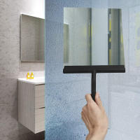 Cepillo De Ducha Para Vidrio Con Portador De Silicona Limpia Puertas De Ducha Y Espejos De Baño Material De Goma Y Plástico Herramienta De Limpieza Ecológica Para Ventanas Y Paredes De Vidrio - details 14
