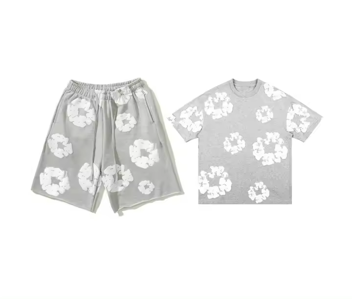 Summer Men Shorts Flower Print Drawstring Elastic Waist Loose Pockets Pleated Vacation Beach Sport Casual Homewear Short Pants - 1