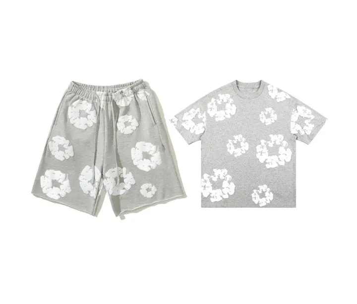 Summer Men Shorts Flower Print Drawstring Elastic Waist Loose Pockets Pleated Vacation Beach Sport Casual Homewear Short Pants - 1