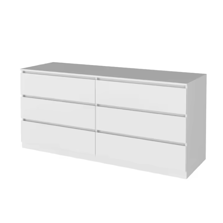 TUHOME Comoda Asteria doble en melamina, seis cajones con rieles metalicos - 1