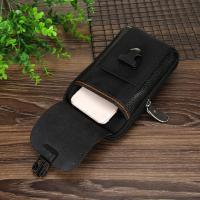 Bolsa De Cintura Para Hombre En Cuero PU Negro Con Doble Cremallera Bolso De Monedas Casual Para Exteriores - details 7